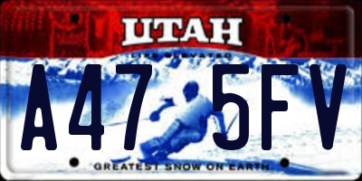 UT license plate A475FV