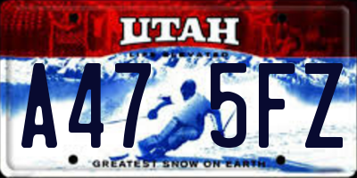 UT license plate A475FZ