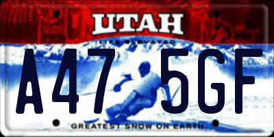 UT license plate A475GF
