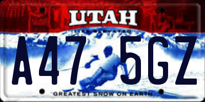 UT license plate A475GZ