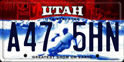UT license plate A475HN
