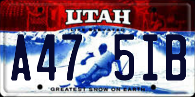 UT license plate A475IB