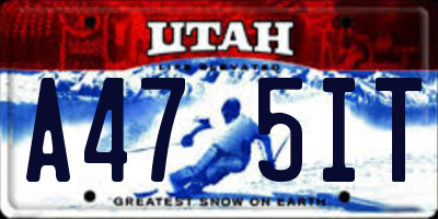 UT license plate A475IT