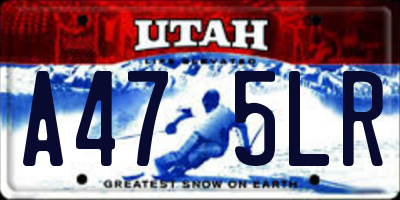 UT license plate A475LR