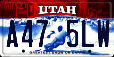 UT license plate A475LW