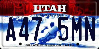 UT license plate A475MN