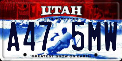 UT license plate A475MW