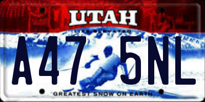 UT license plate A475NL