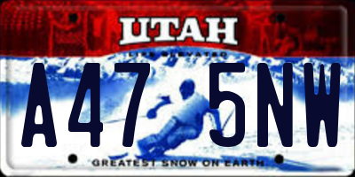 UT license plate A475NW