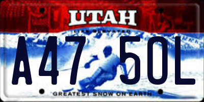 UT license plate A475OL