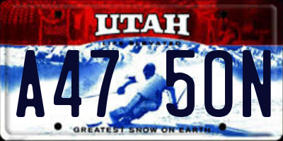 UT license plate A475ON