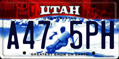 UT license plate A475PH