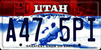 UT license plate A475PI