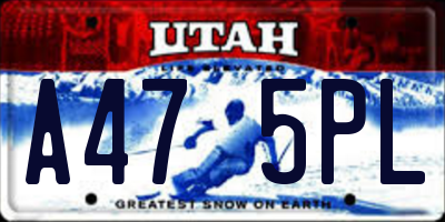 UT license plate A475PL