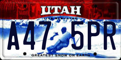 UT license plate A475PR