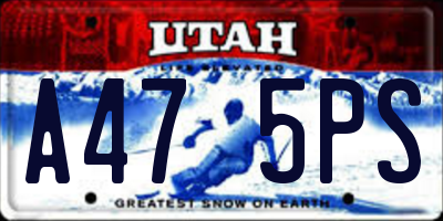 UT license plate A475PS