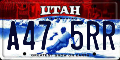 UT license plate A475RR
