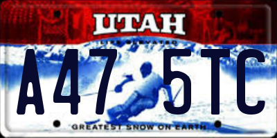 UT license plate A475TC