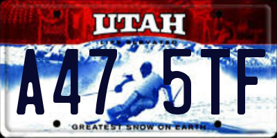 UT license plate A475TF