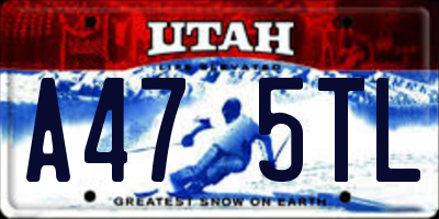UT license plate A475TL