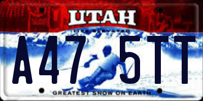 UT license plate A475TT