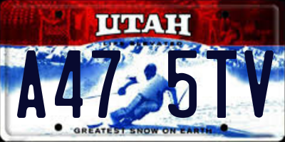 UT license plate A475TV