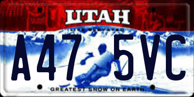 UT license plate A475VC