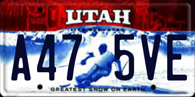 UT license plate A475VE