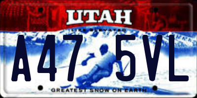 UT license plate A475VL