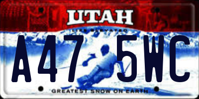 UT license plate A475WC