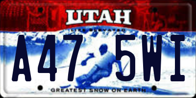 UT license plate A475WI