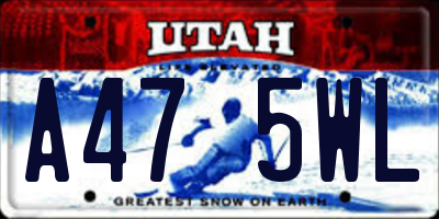 UT license plate A475WL