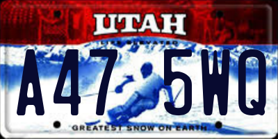 UT license plate A475WQ