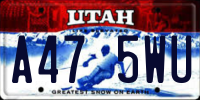 UT license plate A475WU