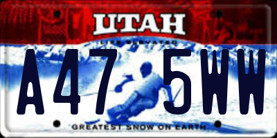 UT license plate A475WW