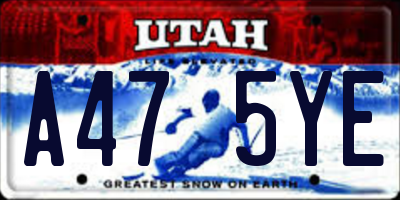 UT license plate A475YE