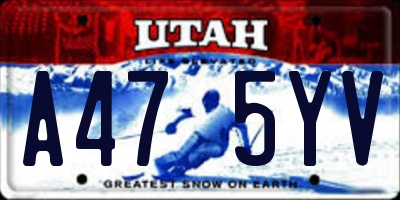 UT license plate A475YV