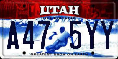 UT license plate A475YY