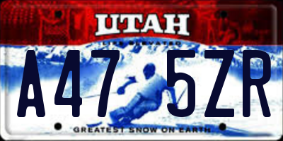 UT license plate A475ZR