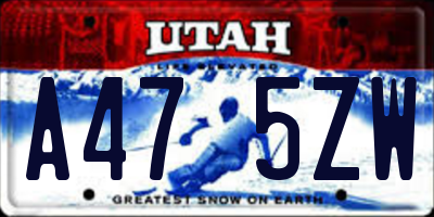 UT license plate A475ZW