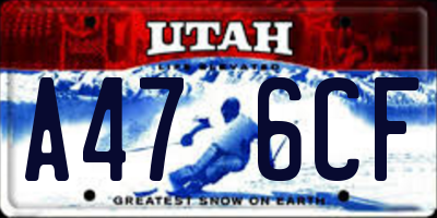 UT license plate A476CF