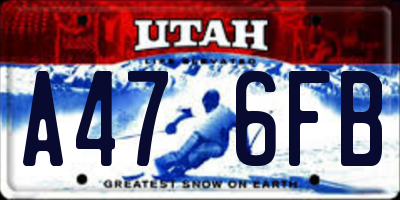 UT license plate A476FB