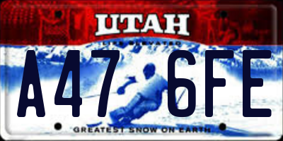 UT license plate A476FE