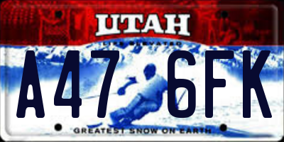 UT license plate A476FK