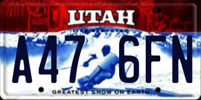 UT license plate A476FN