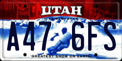 UT license plate A476FS