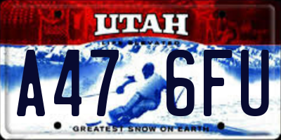 UT license plate A476FU