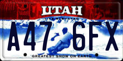 UT license plate A476FX