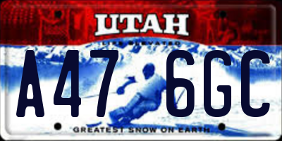 UT license plate A476GC