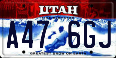 UT license plate A476GJ